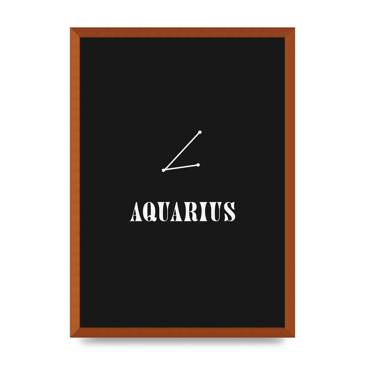 Minimalist Horoscope Star Sign Series Aquarius Art For The Home - A2 framed