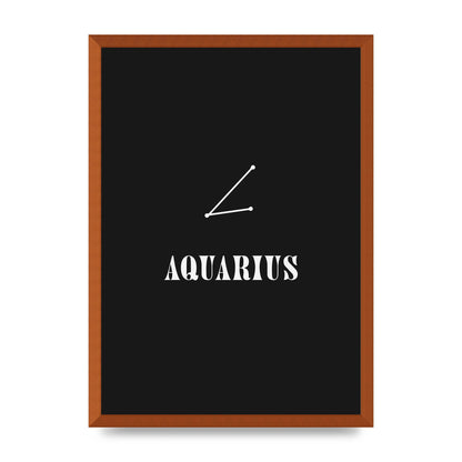 Minimalist Horoscope Star Sign Series Aquarius Art For The Home - A2 framed