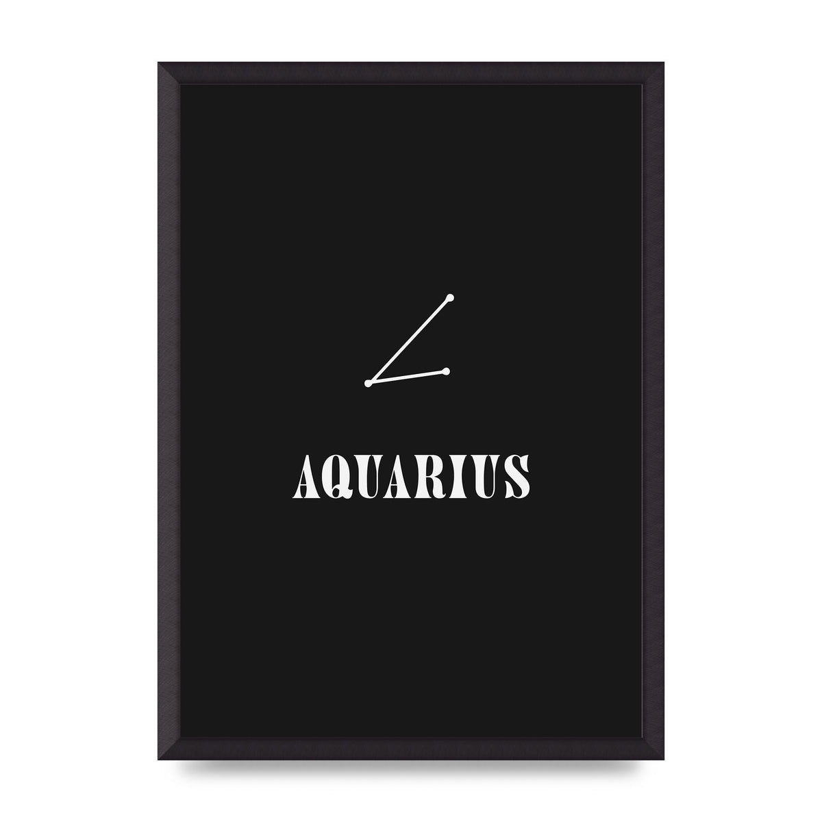 Minimalist Horoscope Star Sign Series Aquarius Art For The Home - A2 framed