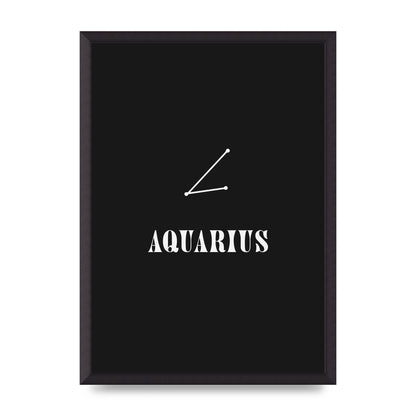 Minimalist Horoscope Star Sign Series Aquarius Art For The Home - A2 framed
