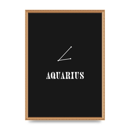 Minimalist Horoscope Star Sign Series Aquarius Art For The Home - A2 framed