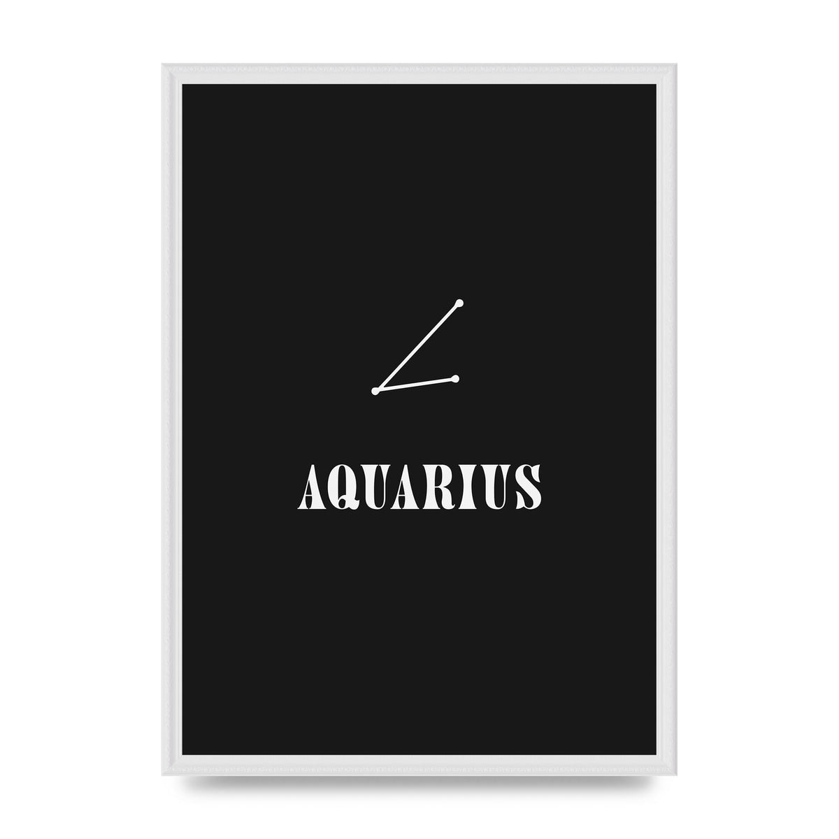 Minimalist Horoscope Star Sign Series Aquarius Art For The Home - A2 framed