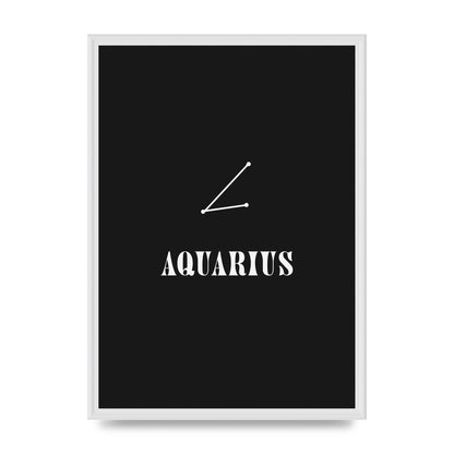 Minimalist Horoscope Star Sign Series Aquarius Art For The Home - A2 framed