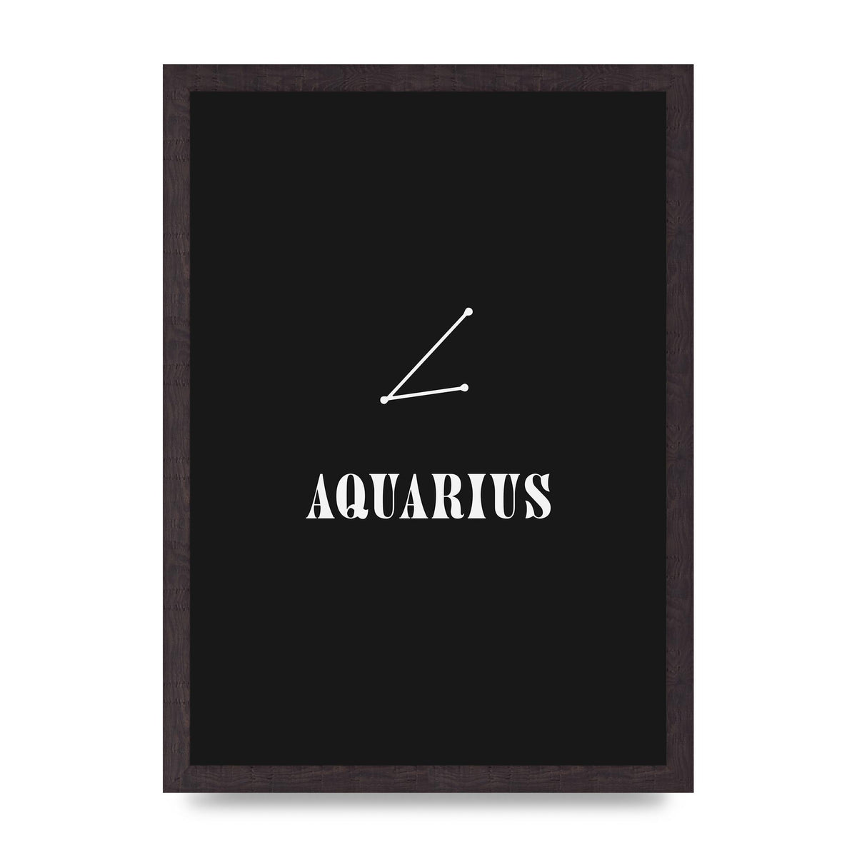 Minimalist Horoscope Star Sign Series Aquarius Art For The Home - A3 framed