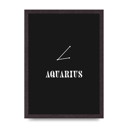 Minimalist Horoscope Star Sign Series Aquarius Art For The Home - A3 framed