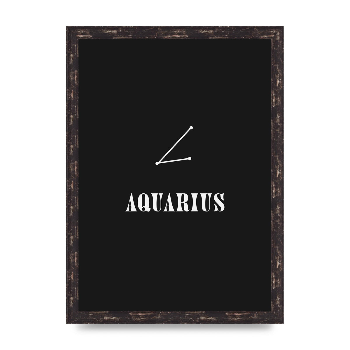 Minimalist Horoscope Star Sign Series Aquarius Art For The Home - A3 framed