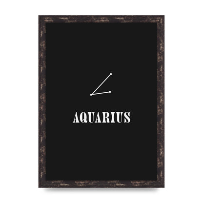 Minimalist Horoscope Star Sign Series Aquarius Art For The Home - A3 framed