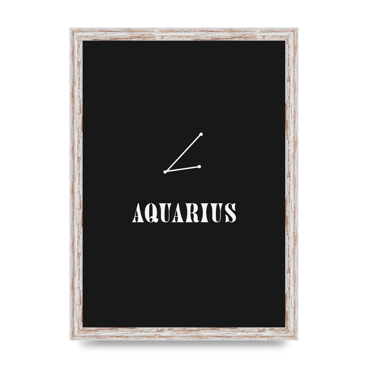 Minimalist Horoscope Star Sign Series Aquarius Art For The Home - A3 framed