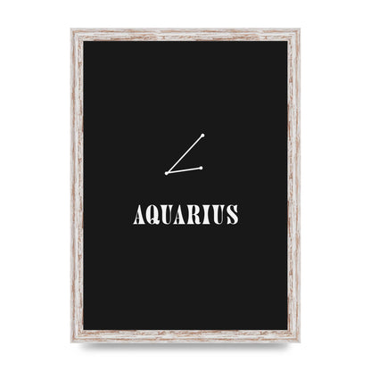 Minimalist Horoscope Star Sign Series Aquarius Art For The Home - A3 framed
