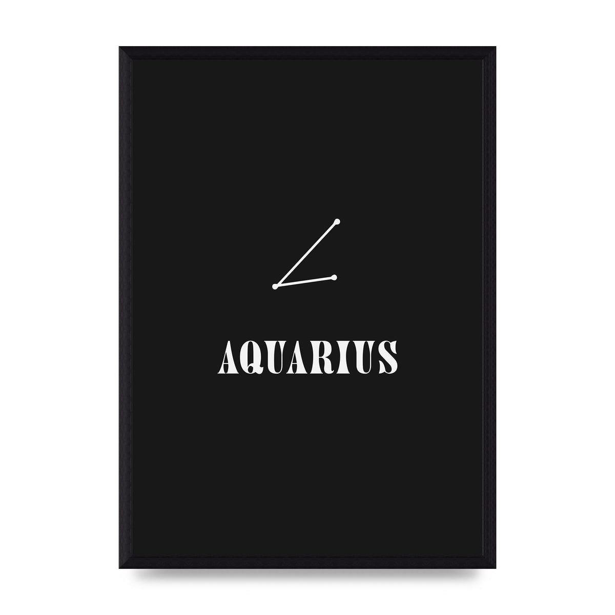 Minimalist Horoscope Star Sign Series Aquarius Art For The Home - A3 framed