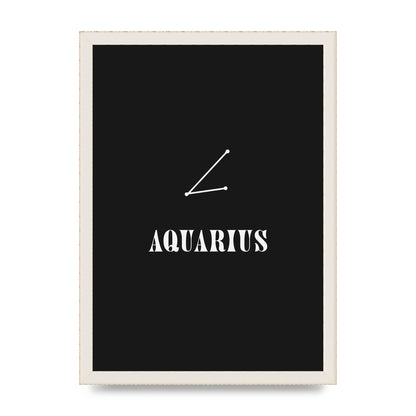 Minimalist Horoscope Star Sign Series Aquarius Art For The Home - A3 framed