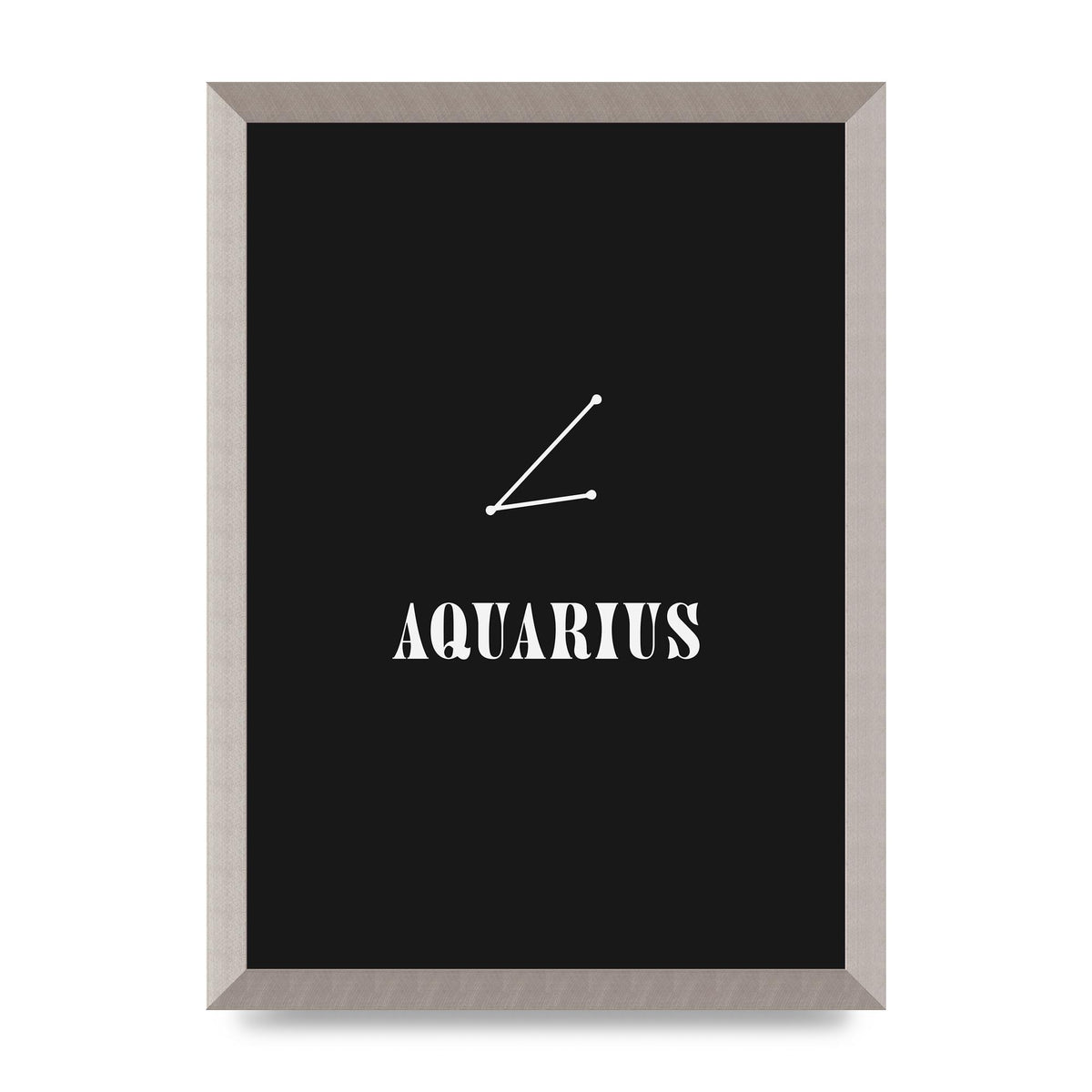 Minimalist Horoscope Star Sign Series Aquarius Art For The Home - A3 framed