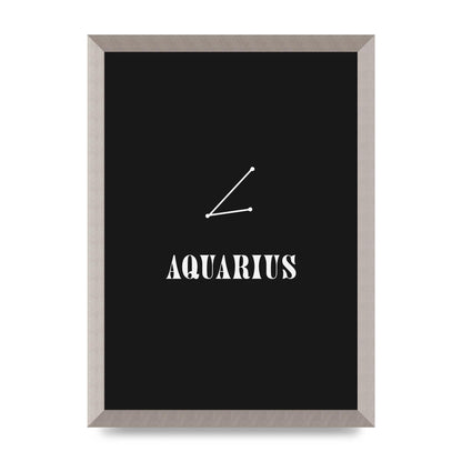Minimalist Horoscope Star Sign Series Aquarius Art For The Home - A3 framed