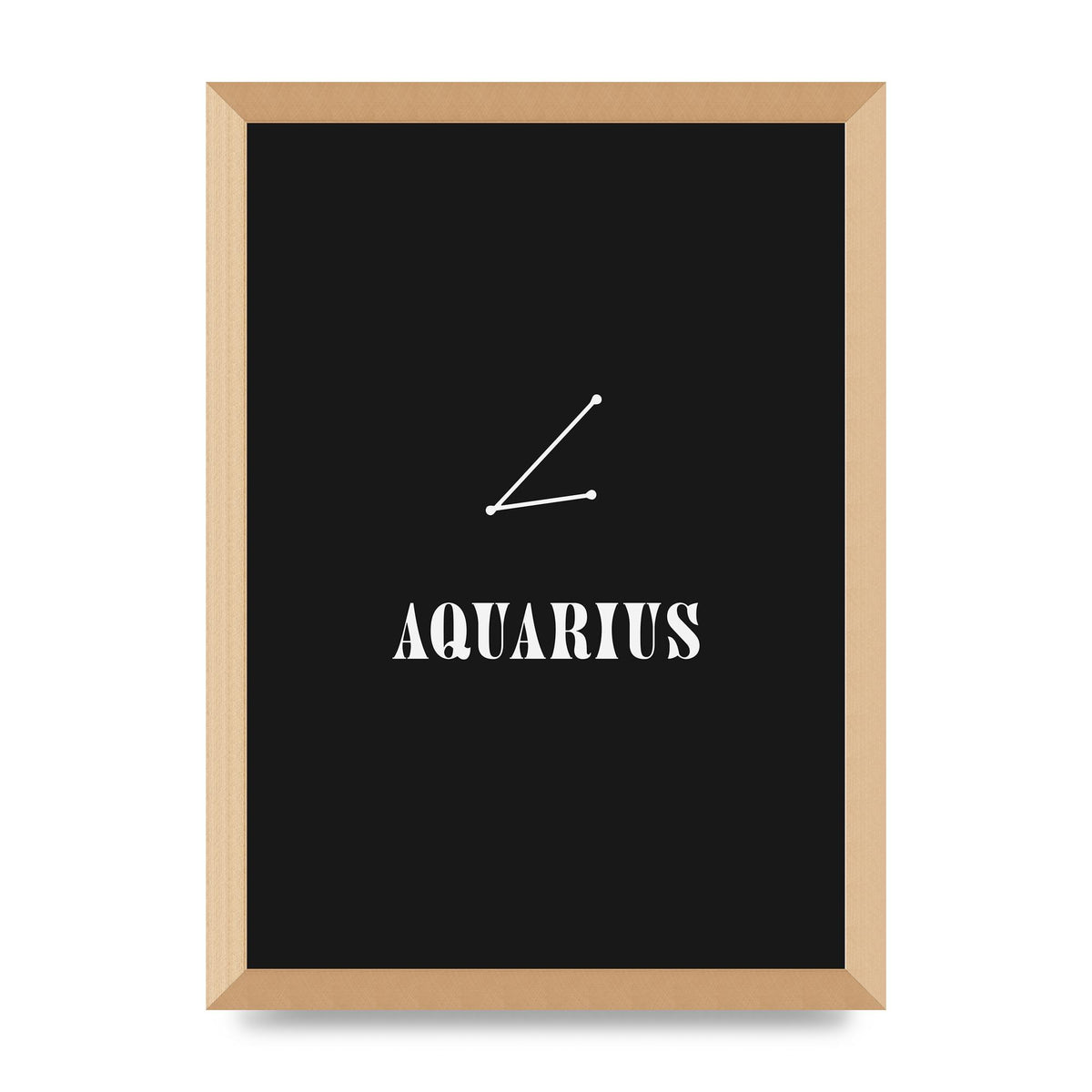 Minimalist Horoscope Star Sign Series Aquarius Art For The Home - A3 framed