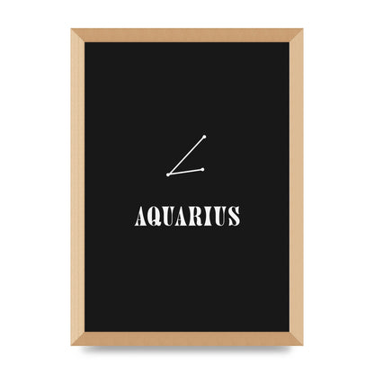 Minimalist Horoscope Star Sign Series Aquarius Art For The Home - A3 framed