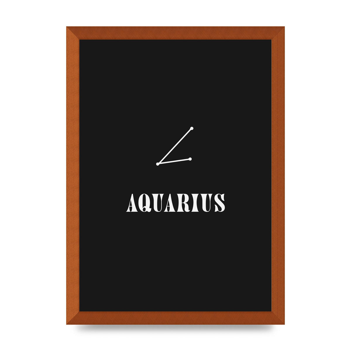 Minimalist Horoscope Star Sign Series Aquarius Art For The Home - A3 framed