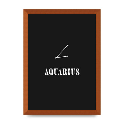 Minimalist Horoscope Star Sign Series Aquarius Art For The Home - A3 framed