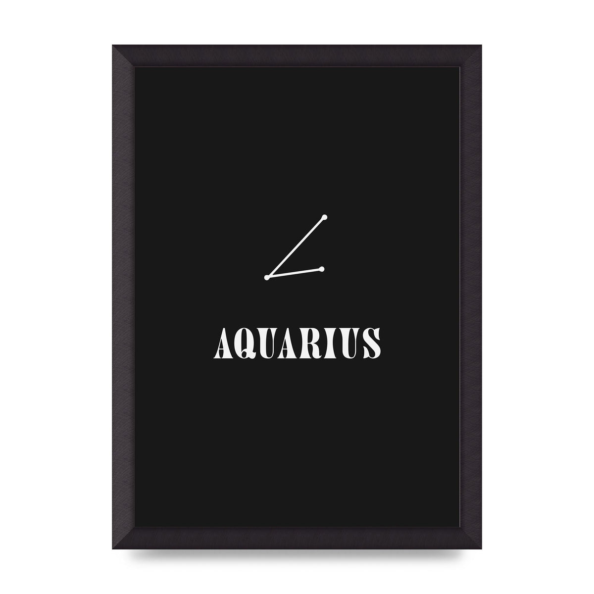 Minimalist Horoscope Star Sign Series Aquarius Art For The Home - A3 framed