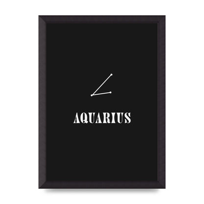 Minimalist Horoscope Star Sign Series Aquarius Art For The Home - A3 framed
