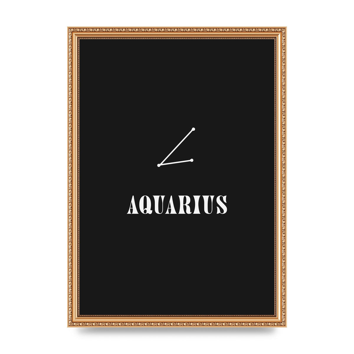 Minimalist Horoscope Star Sign Series Aquarius Art For The Home - A3 framed