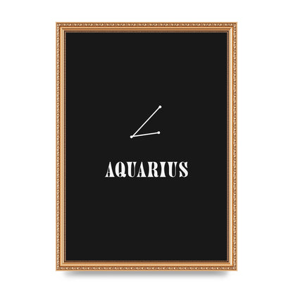 Minimalist Horoscope Star Sign Series Aquarius Art For The Home - A3 framed