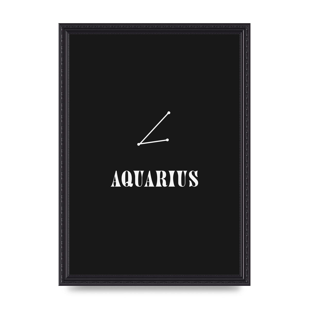 Minimalist Horoscope Star Sign Series Aquarius Art For The Home - A3 framed