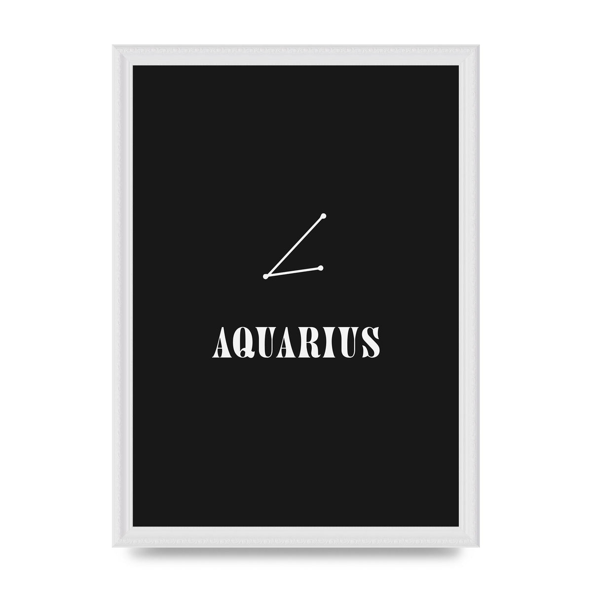 Minimalist Horoscope Star Sign Series Aquarius Art For The Home - A3 framed
