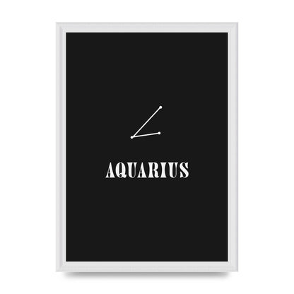 Minimalist Horoscope Star Sign Series Aquarius Art For The Home - A3 framed