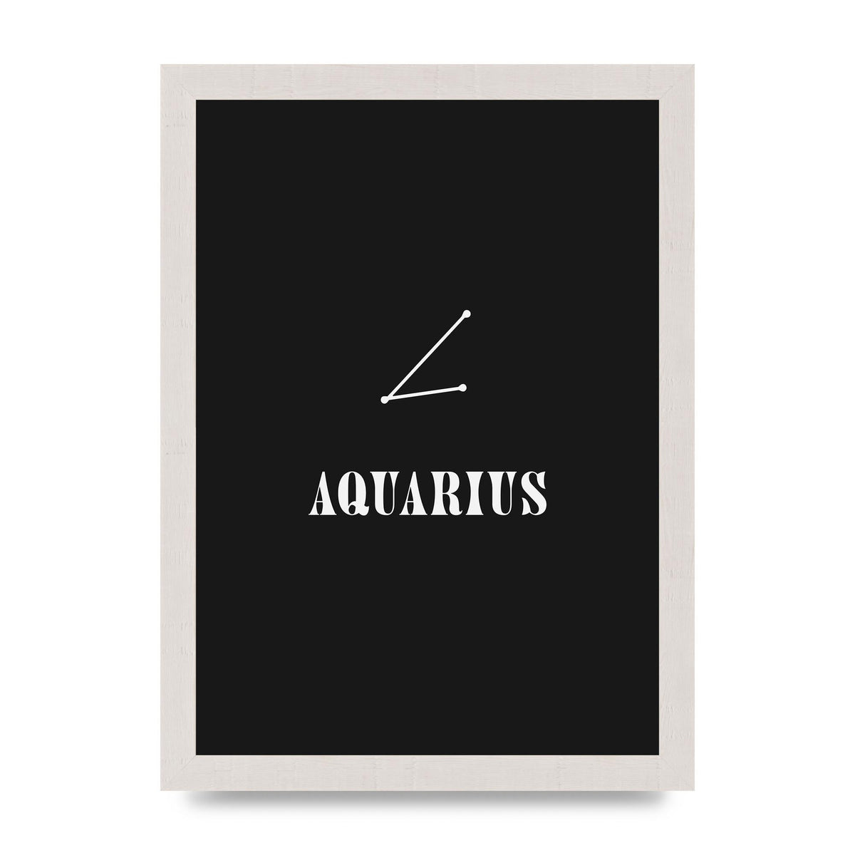 Minimalist Horoscope Star Sign Series Aquarius Art For The Home - A4 framed