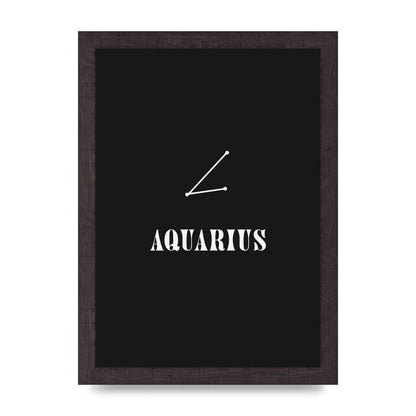 Minimalist Horoscope Star Sign Series Aquarius Art For The Home - A4 framed