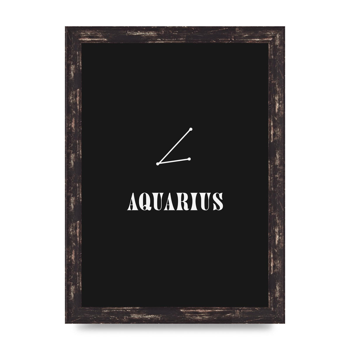 Minimalist Horoscope Star Sign Series Aquarius Art For The Home - A4 framed