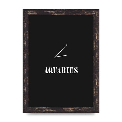 Minimalist Horoscope Star Sign Series Aquarius Art For The Home - A4 framed