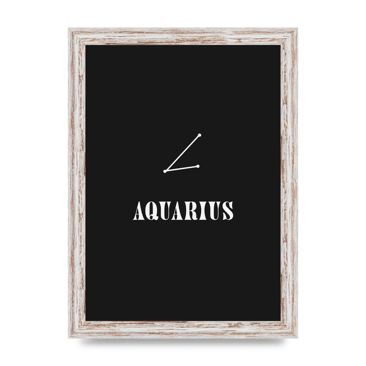 Minimalist Horoscope Star Sign Series Aquarius Art For The Home - A4 framed