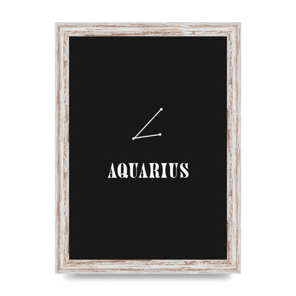 Minimalist Horoscope Star Sign Series Aquarius Art For The Home - A4 framed