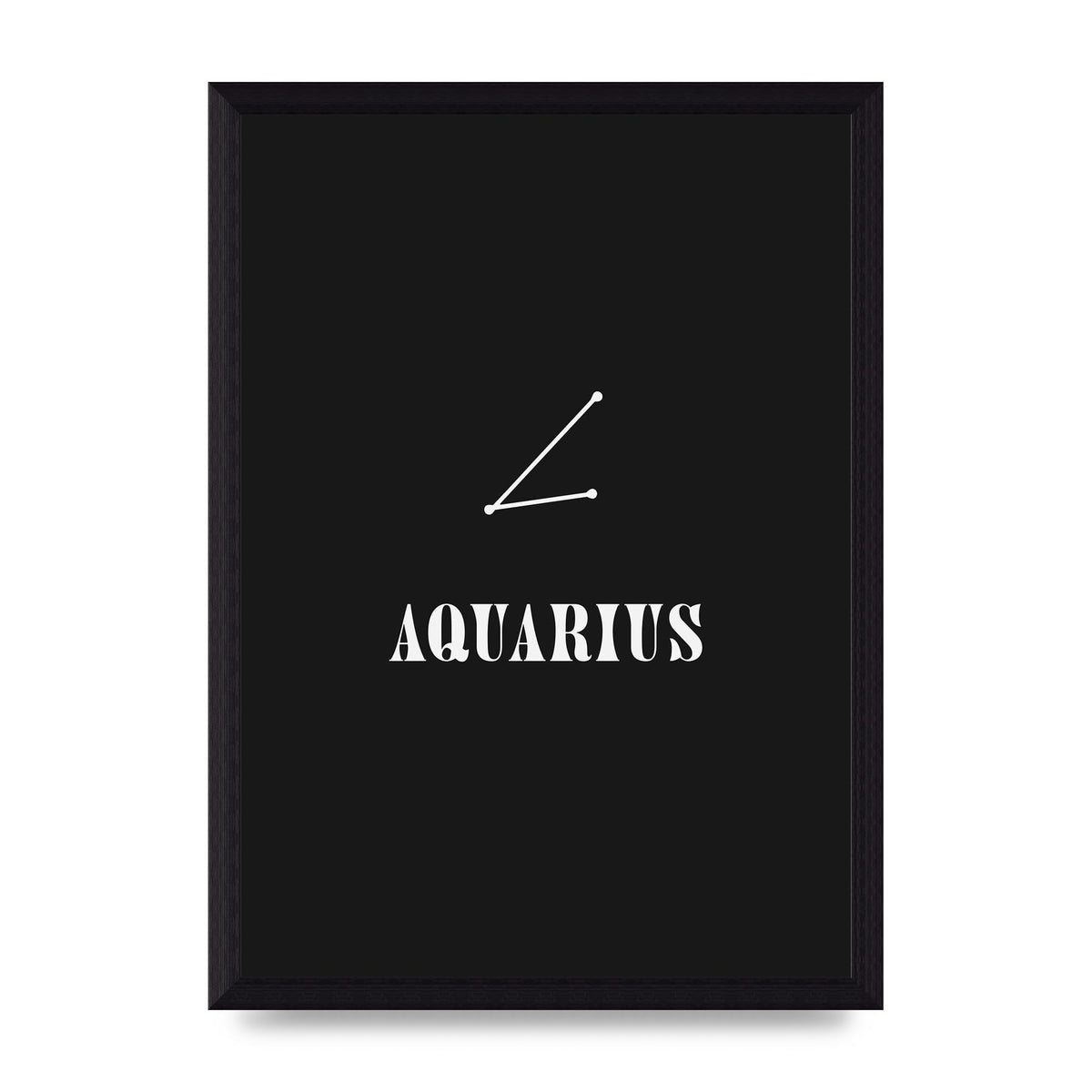 Minimalist Horoscope Star Sign Series Aquarius Art For The Home - A4 framed