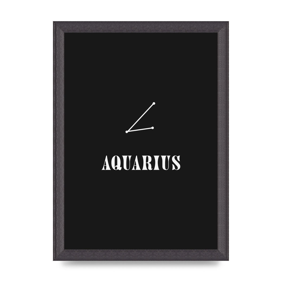 Minimalist Horoscope Star Sign Series Aquarius Art For The Home - A4 framed