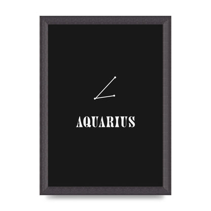 Minimalist Horoscope Star Sign Series Aquarius Art For The Home - A4 framed