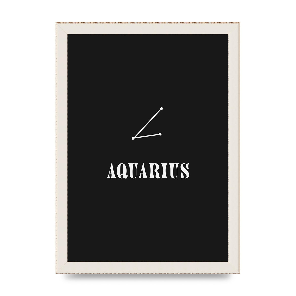 Minimalist Horoscope Star Sign Series Aquarius Art For The Home - A4 framed
