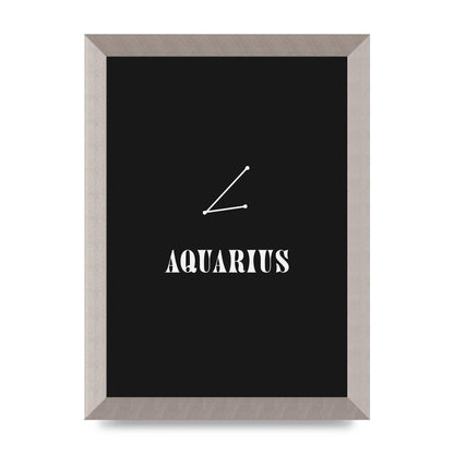 Minimalist Horoscope Star Sign Series Aquarius Art For The Home - A4 framed