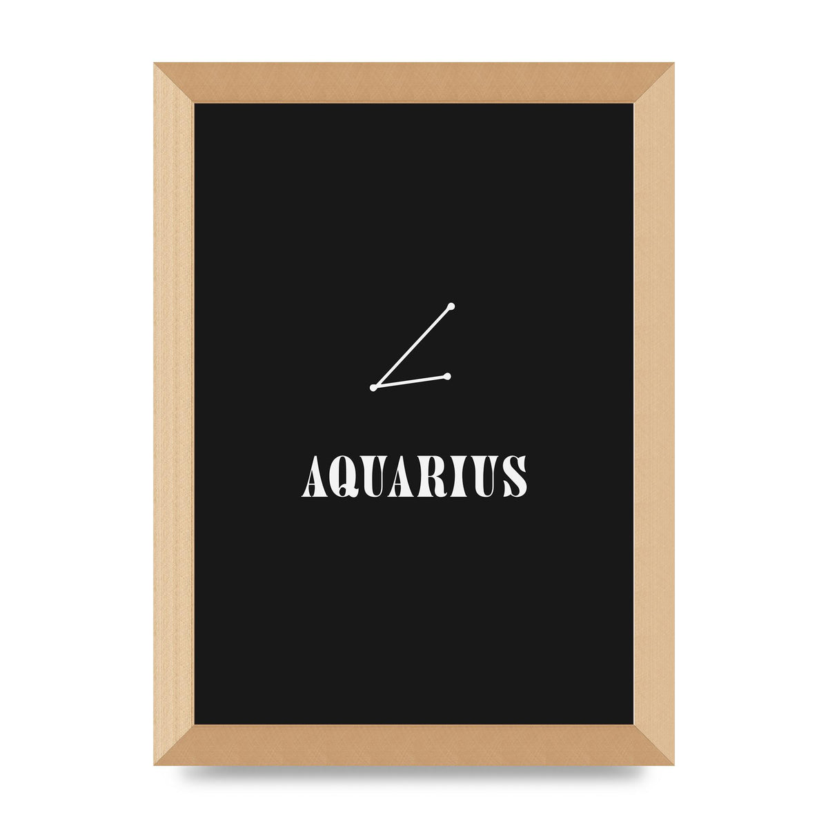 Minimalist Horoscope Star Sign Series Aquarius Art For The Home - A4 framed