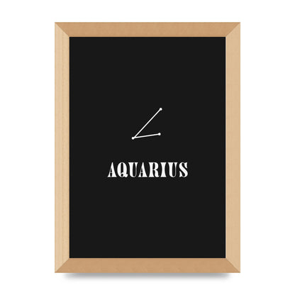 Minimalist Horoscope Star Sign Series Aquarius Art For The Home - A4 framed