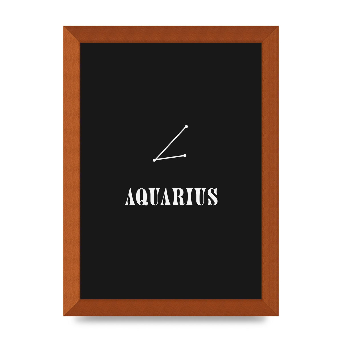 Minimalist Horoscope Star Sign Series Aquarius Art For The Home - A4 framed