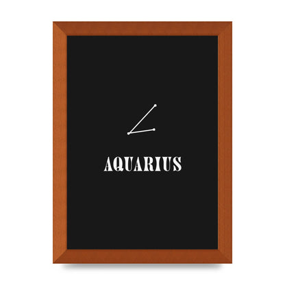 Minimalist Horoscope Star Sign Series Aquarius Art For The Home - A4 framed