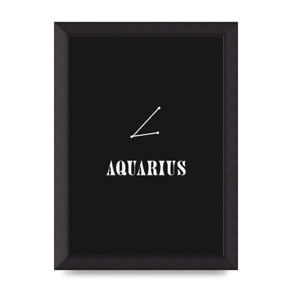 Minimalist Horoscope Star Sign Series Aquarius Art For The Home - A4 framed