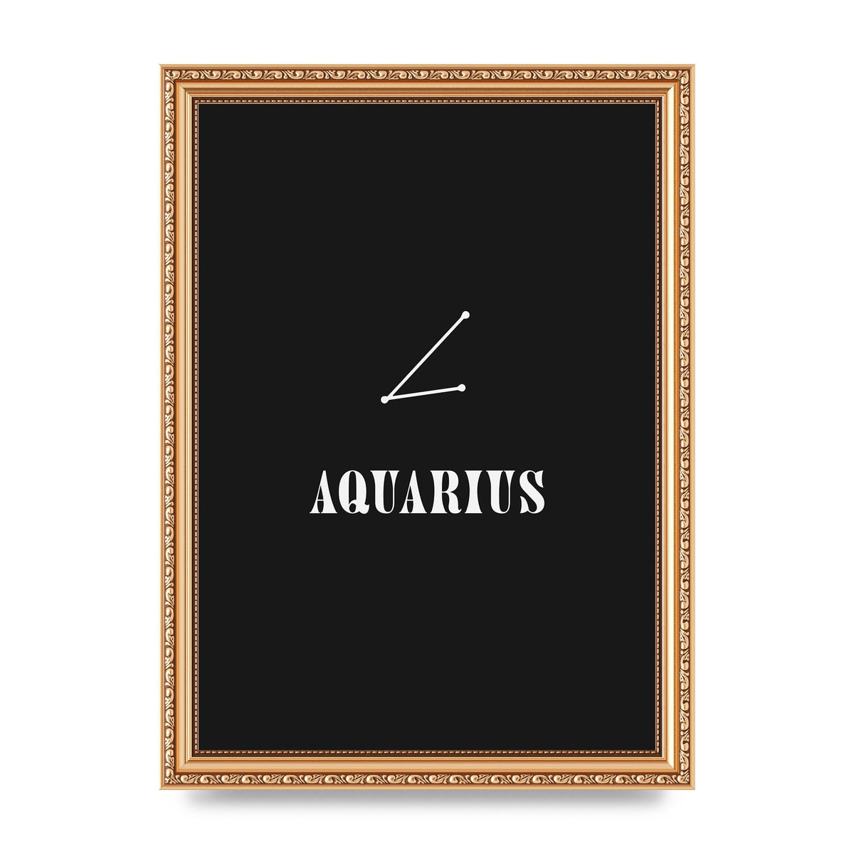 Minimalist Horoscope Star Sign Series Aquarius Art For The Home - A4 framed