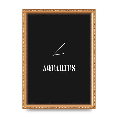 Minimalist Horoscope Star Sign Series Aquarius Art For The Home - A4 framed