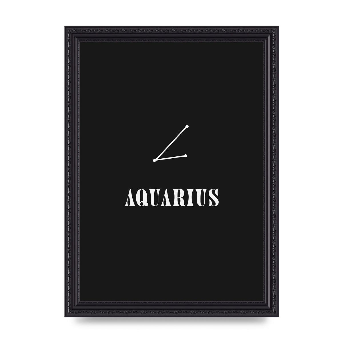 Minimalist Horoscope Star Sign Series Aquarius Art For The Home - A4 framed