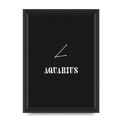 Minimalist Horoscope Star Sign Series Aquarius Art For The Home - A4 framed