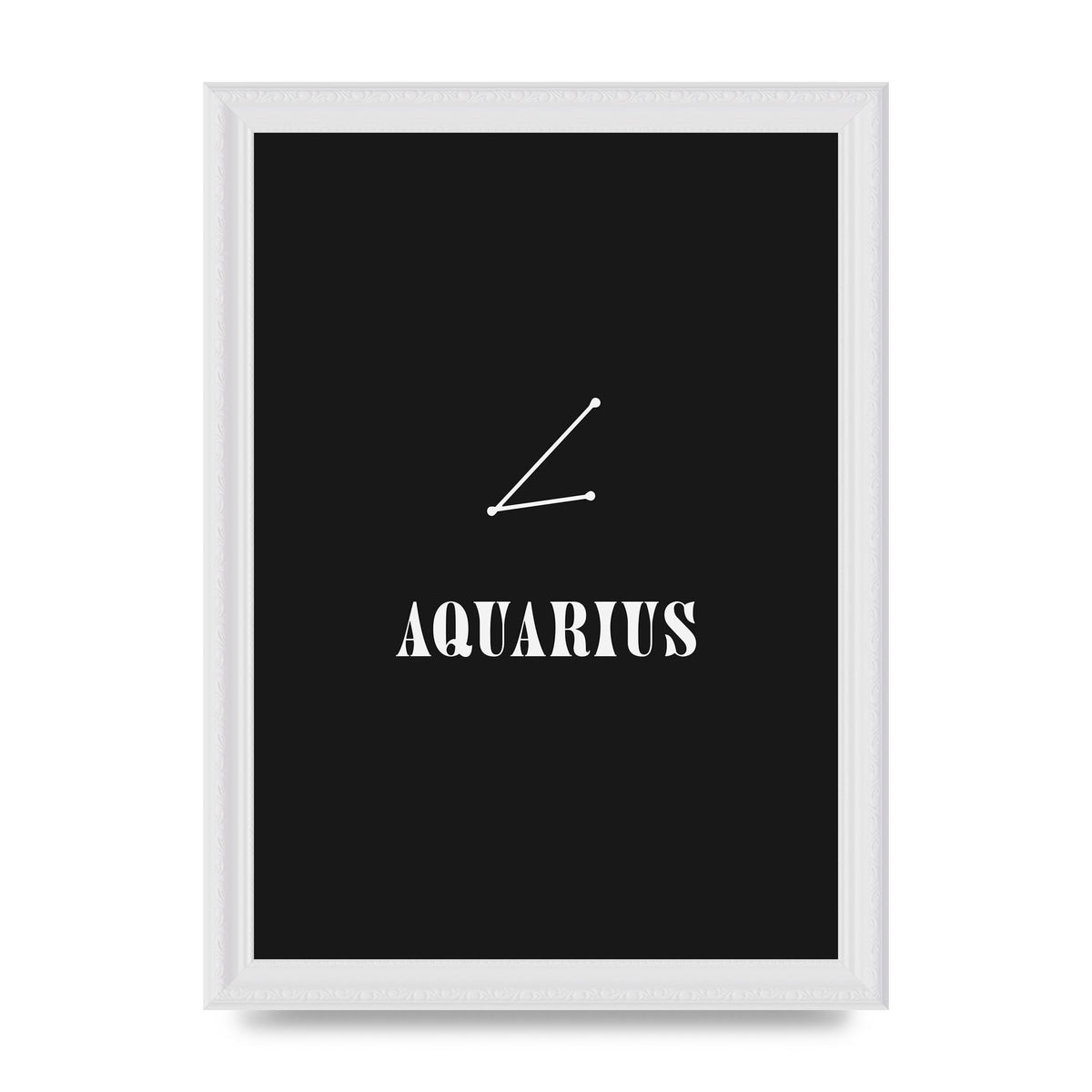 Minimalist Horoscope Star Sign Series Aquarius Art For The Home - A4 framed