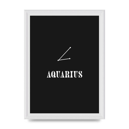 Minimalist Horoscope Star Sign Series Aquarius Art For The Home - A4 framed